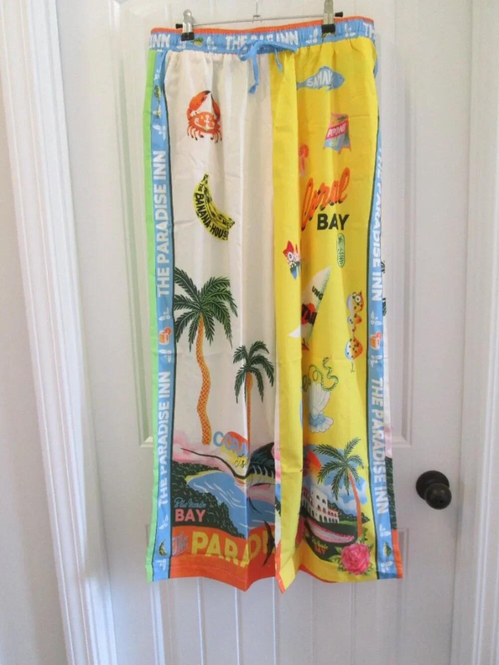 Tropical Resort 2-Piece Matching Set | Colorful Vacation Print | Wide Leg Pants